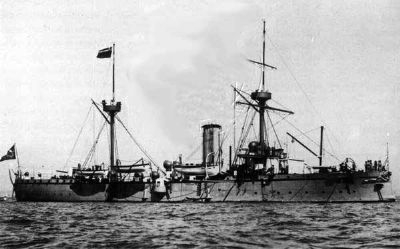 1887年停泊在英國樸茨茅斯港的“靖遠(yuǎn)”號(hào)